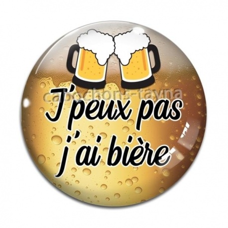 Cabochon Verre - j'peux pas j'a bière