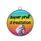 Pendentif Cabochon Argent - super prof d'équitation