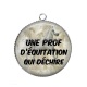 Pendentif Cabochon Argent - une prof d'équitation qui déchire