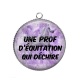 Pendentif Cabochon Argent - une prof d'équitation qui déchire