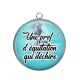 Pendentif Cabochon Argent - une prof d'équitation qui déchire