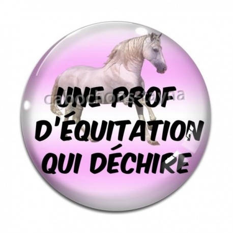 Cabochon Verre - une prof d'équitation qui déchire