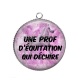 Pendentif Cabochon Argent - une prof d'équitation qui déchire