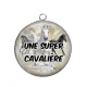 Pendentif Cabochon Argent - une super cavalière