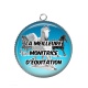 Pendentif Cabochon Argent - la meilleure monitrice d'équitation