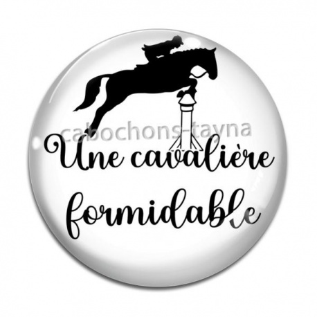 Cabochon Verre - une cavalière formidable