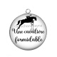 Pendentif Cabochon Argent - une cavalière formidable