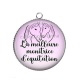 Pendentif Cabochon Argent - la meilleure monitrice d'équitation