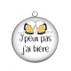 Pendentif Cabochon Argent - j'peux pas j'a bière
