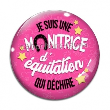 Cabochon Verre - je suis une monitrice d'équitation qui déchire