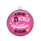 Pendentif Cabochon Argent - je suis une monitrice d'équitation qui déchire