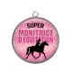 Pendentif Cabochon Argent - super monitrice d'équitation