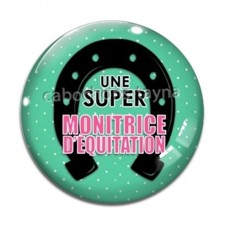 Cabochon Verre - une super monitrice d'équitation