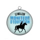 Pendentif Cabochon Argent - le meilleur moniteur d'équitation