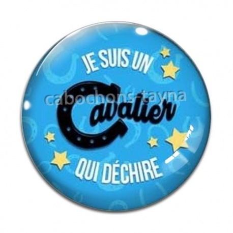 Cabochon Verre - je suis un cavalier qui déchire