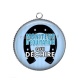 Pendentif Cabochon Argent - moniteur d'équitation qui déchire