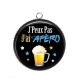 Pendentif Cabochon Argent - j'peux pas j'a apéro