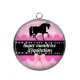 Pendentif Cabochon Argent - super monitrice d'équitation