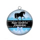 Pendentif Cabochon Argent - super monitrice d'équitation