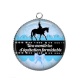 Pendentif Cabochon Argent - une monitrice d'équitation formidable