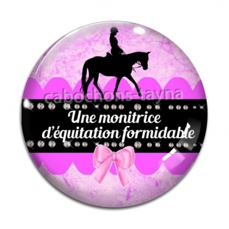 Cabochon Verre - une monitrice d'équitation formidable