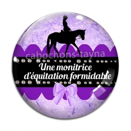 Cabochon Verre - une monitrice d'équitation formidable