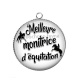 Pendentif Cabochon Argent - meilleure monitrice d'équitation