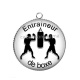 Pendentif Cabochon Argent - entraineur de boxe