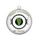 Pendentif Cabochon Argent - super entraineur de boxe