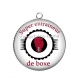Pendentif Cabochon Argent - super entraineur de boxe