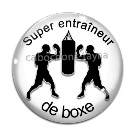 Cabochon Verre - super entraineur de boxe