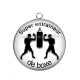 Pendentif Cabochon Argent - super entraineur de boxe