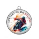 Pendentif Cabochon Argent - les clés de ma bécane