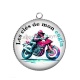 Pendentif Cabochon Argent - les clés de mon engin
