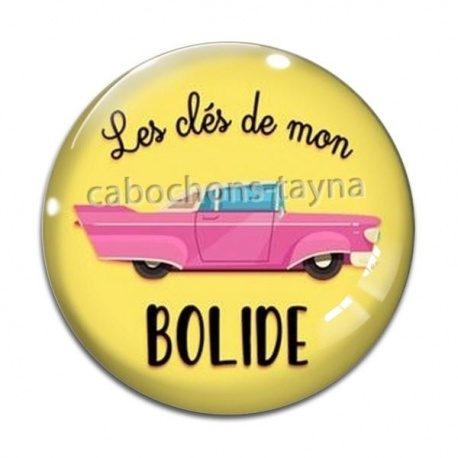 Cabochon Verre - les clés de mon bolide