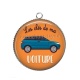 Pendentif Cabochon Argent - les clés de ma voiture