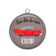 Pendentif Cabochon Argent - les clés de mon char
