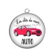 Pendentif Cabochon Argent - les clés de mon auto