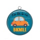 Pendentif Cabochon Argent - les clés de ma bagnole