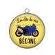 Pendentif Cabochon Argent - les clés de ma bécane