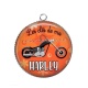 Pendentif Cabochon Argent - les clés de mon harley