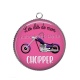 Pendentif Cabochon Argent - les clés de mon chopper