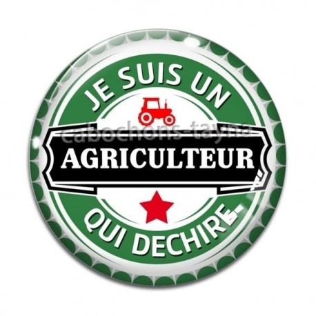 Cabochon Verre - je suis une agriculteur qui déchire