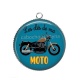 Pendentif Cabochon Argent - les clés de ma moto