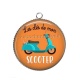 Pendentif Cabochon Argent - les clés de mon scooter