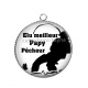 Pendentif Cabochon Argent - élu meilleur papy pêcheur