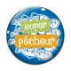 Cabochon Verre - super pêcheur
