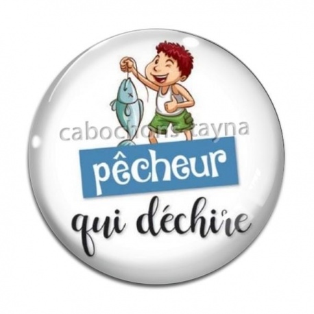 Cabochon Verre - pêcheur qui déchire