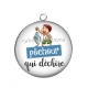 Pendentif Cabochon Argent - pêcheur qui déchire