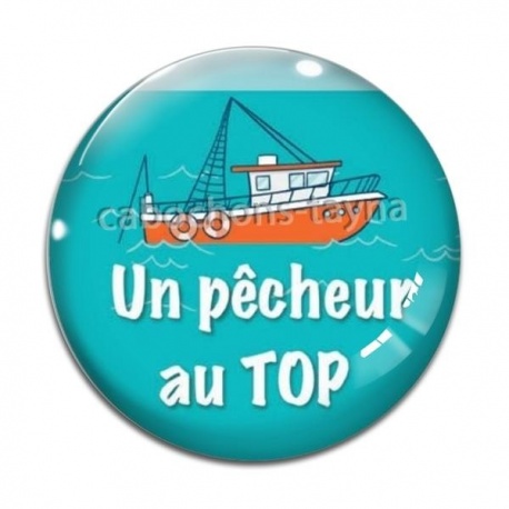 Cabochon Verre - un pêcheur au top